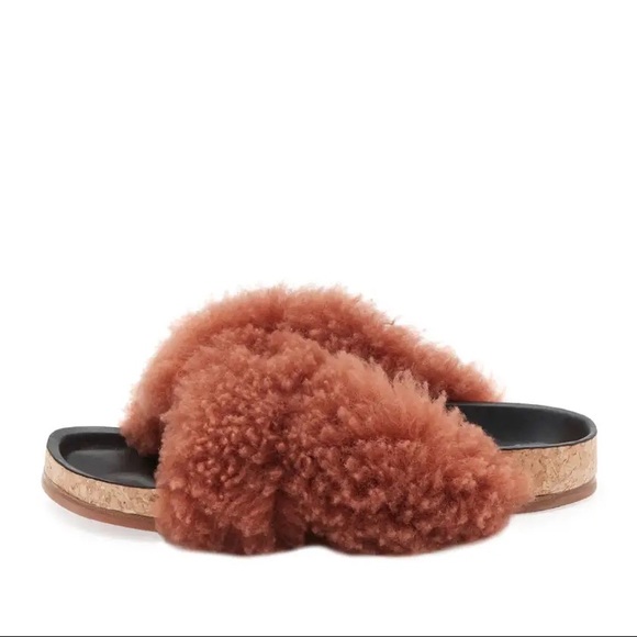 COPY - Chloe Shearling Sandals Slippers Size 40 - Picture 2 of 5